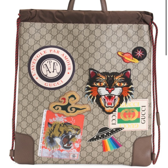 Gucci supreme canvas logo backpack patches NEW